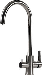Eiger Tall Kitchen Counter Faucet Inox Silver