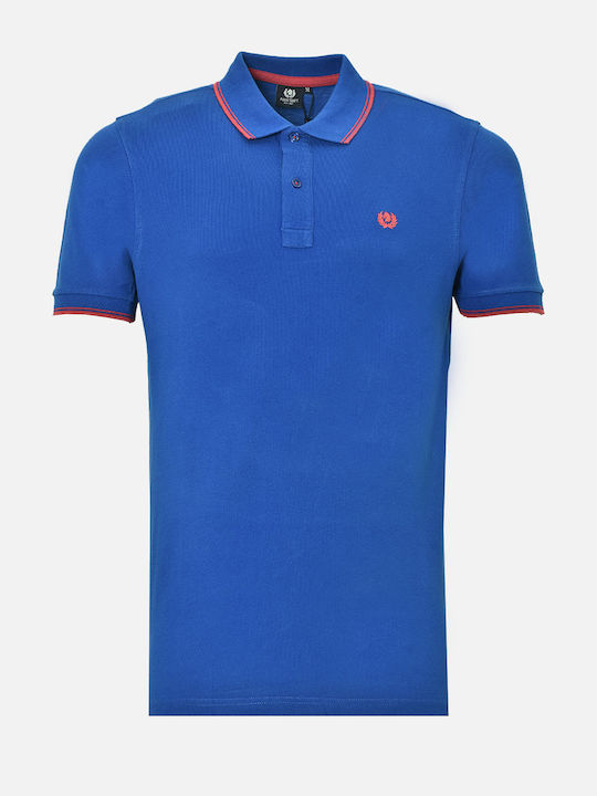 Ascot Men's Short Sleeve Blouse Polo Royal Blue