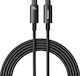 Baseus Tungsten Gold Braided USB 2.0 Cable USB-C Male - USB-C 240W PD Black 1m CAWJ040001