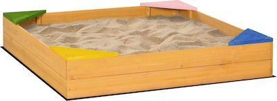 Outsunny Sandbox made of Wood 109x109x19.8cm. for 3+ Years