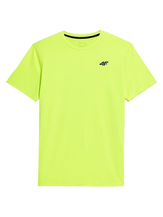 4F Men's Athletic T-shirt Short Sleeve Yellow