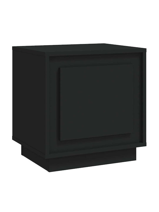 Wooden Bedside Table Black 44x35x45cm