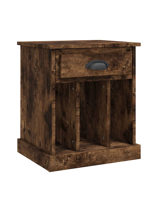 Wooden Bedside Table Καπνιστή Δρυς 43x36x50cm