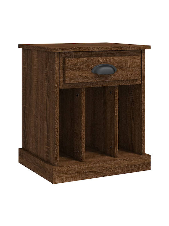 Wooden Bedside Table Brown Oak 43x36x50cm