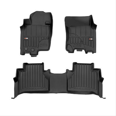 Frogum Set of Front and Rear Mats 3pcs from Rubber for Nissan Navara Black