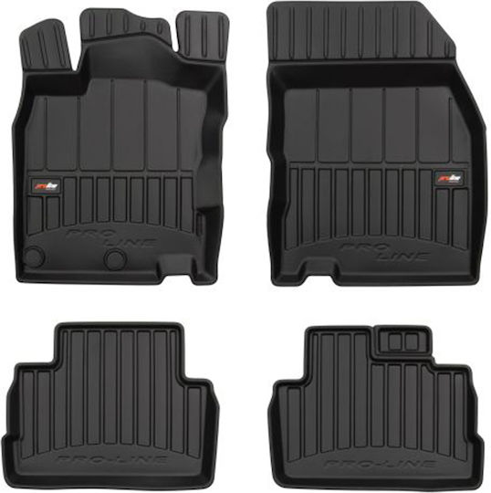 Frogum Set of Front and Rear Mats 4pcs Tray Type for Nissan Qashqai 2014-2021 Black