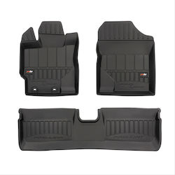 Frogum Set of Front and Rear Mats 3pcs from Rubber for Toyota Yaris Black