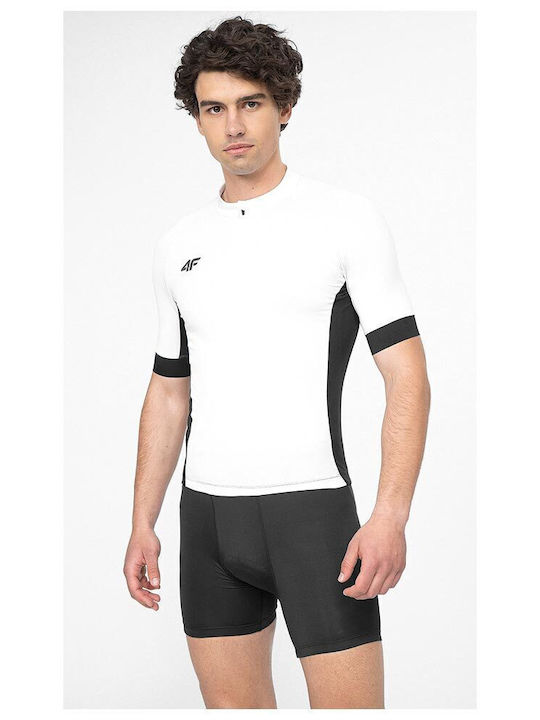 4F Herren Sport T-Shirt Kurzarm Weiß