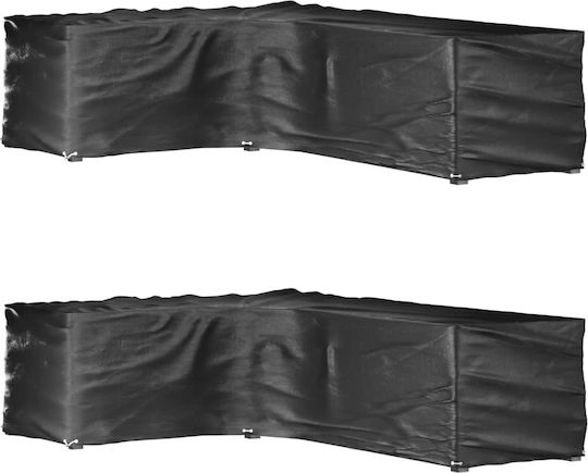 vidaXL Προστατευτικό Κάλυμμα Καναπέ 210x260x80εκ. σε Μαύρο Χρώμα 2τμχ