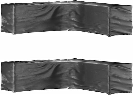 vidaXL Waterproof Couch Protective Cover 300x300x90cm in Black Color 2 Pieces