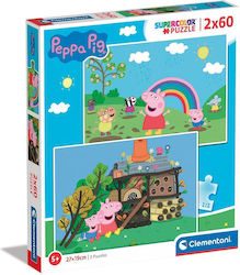 Puzzle pentru Copii Supercolor - Peppa Pig pentru 5++ Ani 120buc Clementoni