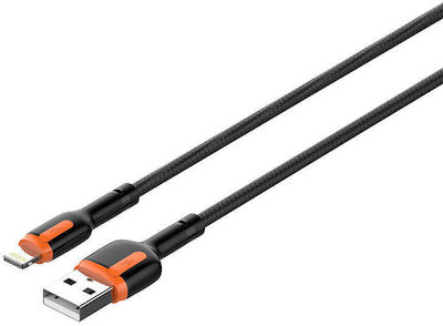 Ldnio LS531 Braided USB-A to Lightning Cable Πορτοκαλί 1m