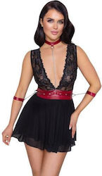 Cottelli Collection Bondage Sexy Babydoll με Δαντέλα Babydoll Μαύρο