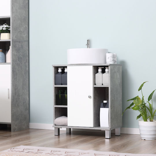 Kleankin Under Sink U-Carving Πάγκος χωρίς Νιπτήρα Μ60xΒ30xΥ68cm Λευκός