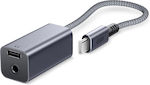 ESR Convertor USB-C masculin în 3.5mm / USB-C 2x femelă Gri (2D505)