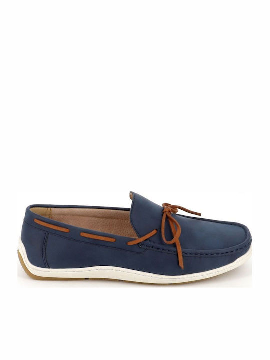 Δερμάτινα Ανδρικά Boat Shoes σε Μπλε Χρώμα