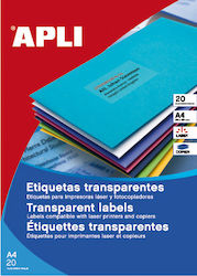 Apli Αυτοκόλλητες Ετικέτες Α4 Ορθογώνιες 210x297mm