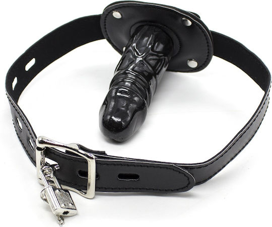 Naughty Toys Knebel Knebel-Gesichtsmaske mit Silikondildo in Schwarz Farbe