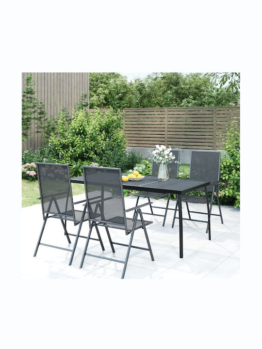 Set Sala De Mese Pentru Exterior 5 Piese Antracit