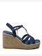 Komis & Komis Women's Suede Platform Shoes Navy Blue