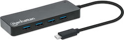 Manhattan USB-Hub Mit 7 Anschlüssen USB-C 168410