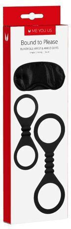 Me You Us Bound To Please BDSM Kit Blindfold Wrist & Ankle Cuffs σε Μαύρο Χρώμα