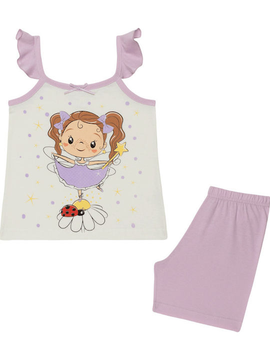 Minerva Kids' Pajamas Summer Ecru Fashion Girl