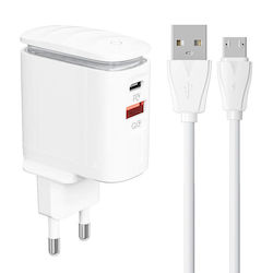 Ldnio A2423C 25W με Καλώδιο micro USB