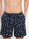 FBM007-02716 Herren Badebekleidung Shorts Marineblau mit Mustern