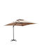 Umbrella Hanging Square Metal Beige with Base 2.95x2.95m