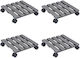 vidaXL Pot Stands Plastic Gray with Wheels 30cm...