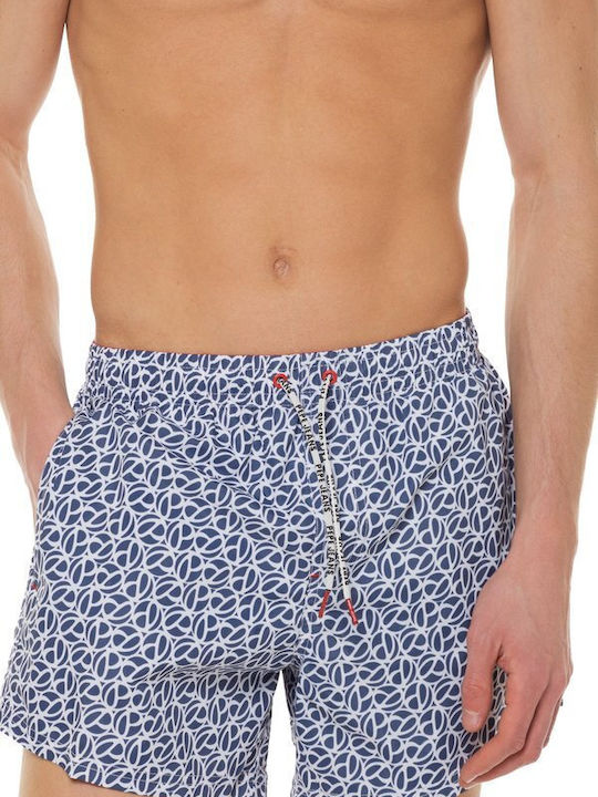 Pepe Jeans Ferdi Men's Swimwear Shorts Blue with Patterns