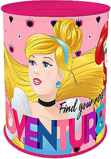 Disney Princess Children's Money Box Metal Pink 8x8x11cm
