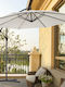 Hängender Rundschreiben Metall Garten- und Terrassen-Sonnenschirm Beige Φ3xΥ2.6m