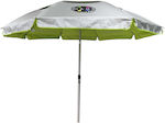 Maui & Sons 1540 Foldable Beach Umbrella Aluminum Diameter 1.9m with UV Protection and Air Vent Green