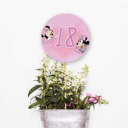 Table numbering Baby Minnie circle 13cm