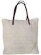 Summertiempo Stoff Strandtasche Weiß