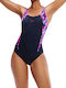 Speedo Hyperboom Splice Muscleback Athletic One-Piece Swimsuit Navy/Purple