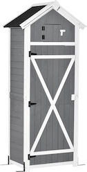 Wooden Garden Warehouse with Single-Leaf Door Gray L0.78xW0.525xH1.82cm