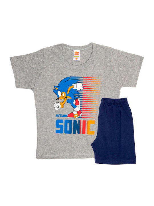 Nina Club Детска Лятна Сива Пижама Sonic