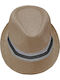 Summertiempo Fabric Men's Hat Fedora Brown / Blue