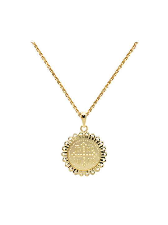 14K Gold Constantine amulet with chain