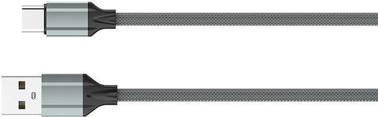 Ldnio LS442 Braided USB 2.0 Cable USB-C male - USB-A 12W Γκρι 2m