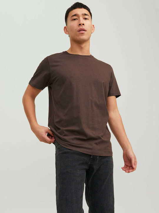 Jack & Jones T-shirt Bărbătesc cu Mânecă Scurtă Seal Brown