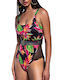 Bluepoint One-Piece Swimsuit with Padding Floral Black