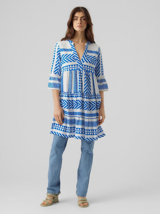 Rochii De Vară Pentru Femei Mini Rochie-Cămașă Denim Alb Imprimeu All Over Ibiza Skydiver