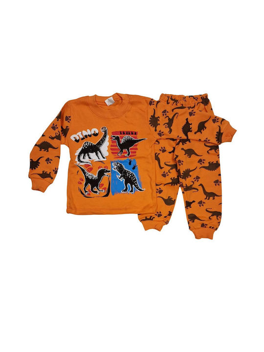 Supermini Set Top & Bottom Kids Winter Cotton Pyjamas Orange