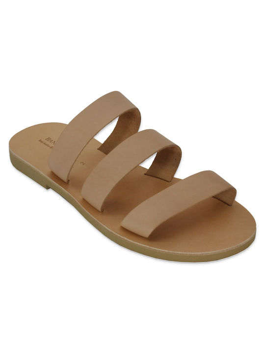 Men's leather sandal in natural color