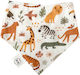 Tiny Toes Safari Bandana from 100% Cotton with Button White