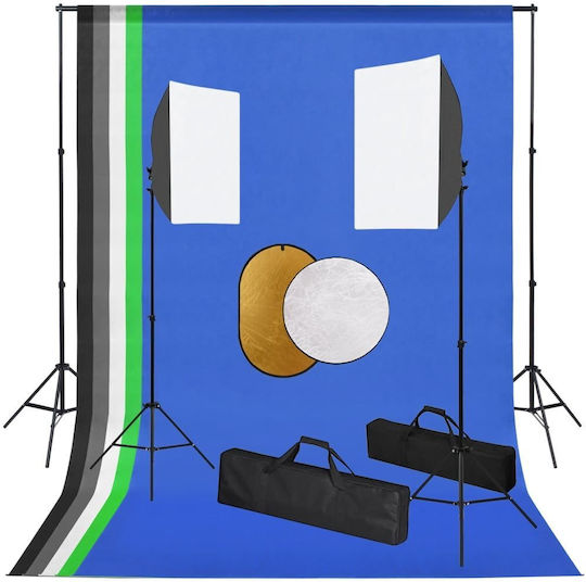 vidaXL Kit Foto- und Videobeleuchtungsset 2 Leuchten 24W mit Softbox und Stativ